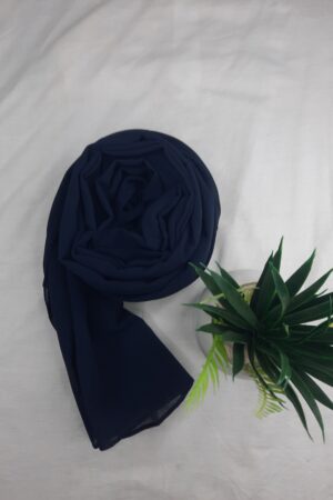 Premium Georgette Hijab – Navy Blue