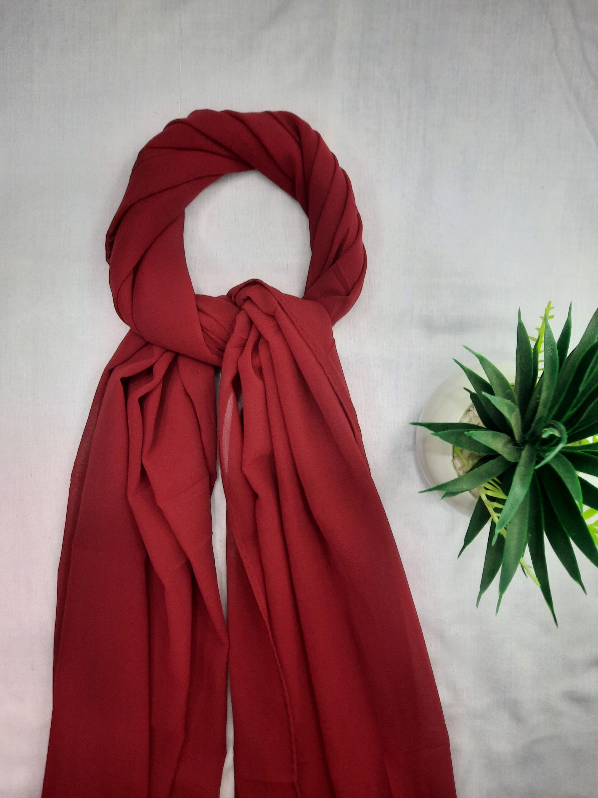 Premium Georgette Hijab – Red - Image 2